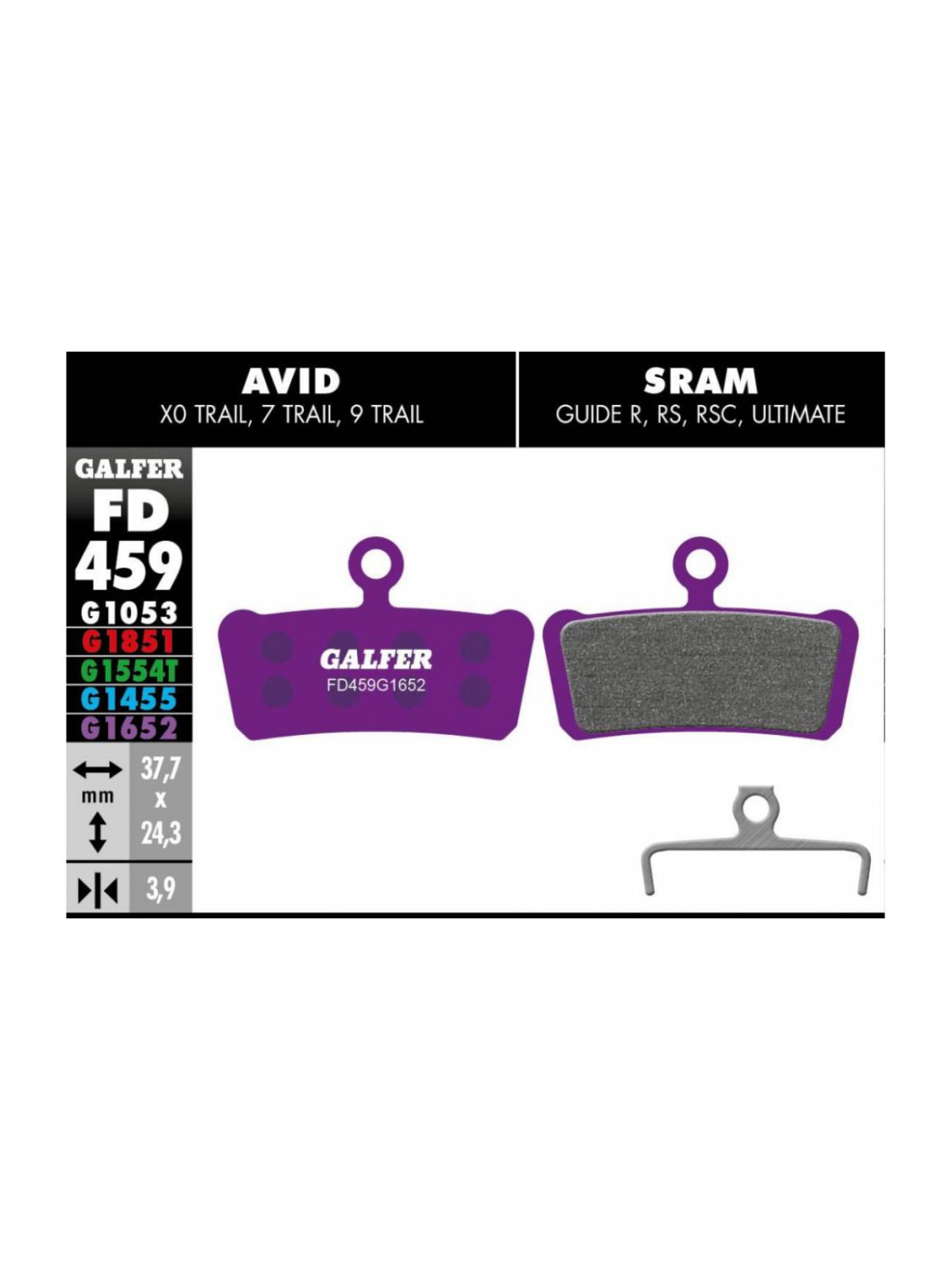 GALFER FD459 E-BIKE AVID - SRAM X0 TRAIL - 7 TRAIL - 9 TRAIL - GUIDE R - RS - RSC - ULTIMATE