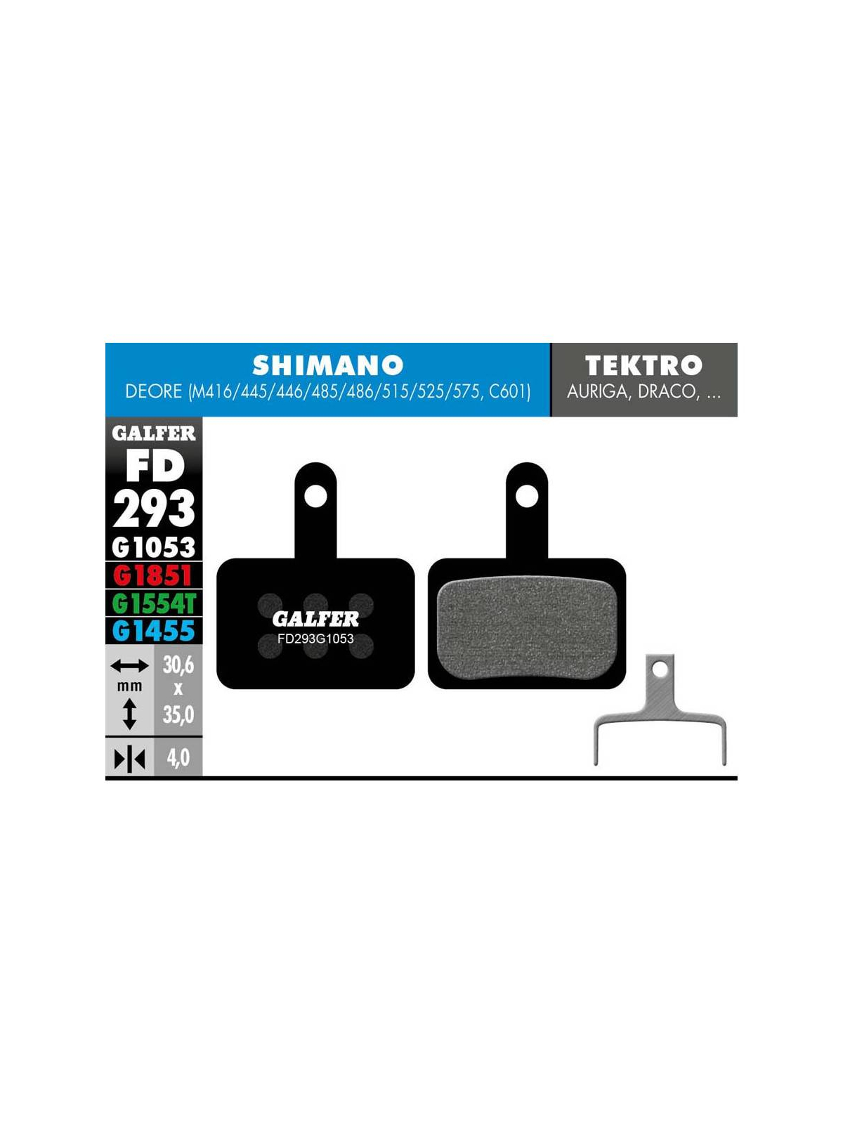 GALFER FD293 STANDARD SHIMANO DEORE BRM416 - 445- 446 - 485 - 486 - 515 - 525 - 575 - BRC601