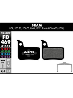 GALFER FD469 STANDARD SRAM HDR RED22 - FORCE - RIVAL -LEVEL TLM - LEVEL ULTIMATE