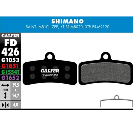 GALFER FD426 STANDARD SHIMANO SAINT - ZEE - XT BRM8020 - XTR BRM9120 4 PISTONES