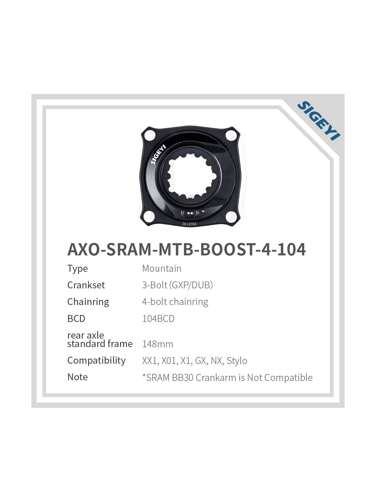POTENCIOMETRO SIGEYI SRAM BOOST MTB 3 TORNILLOS 104BCD
