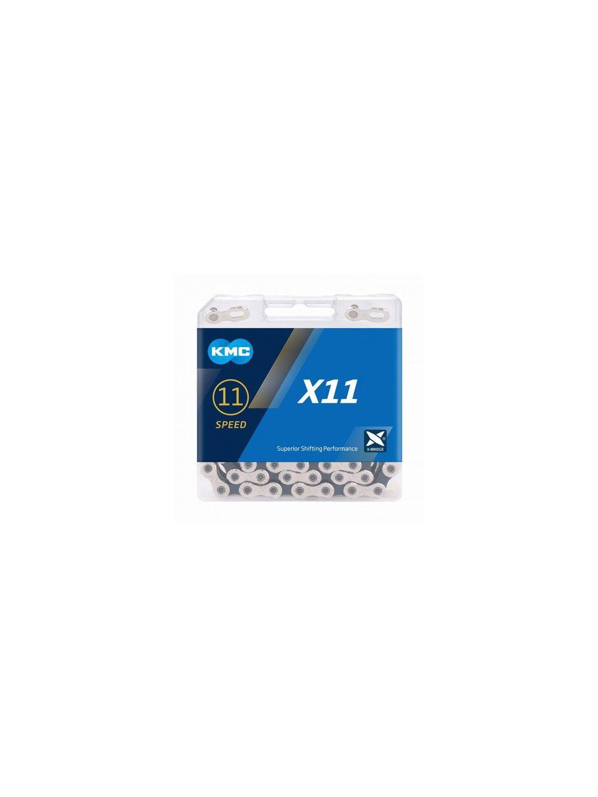 CADENA KMC X11 118 ESLABONES 11C PLATA-NEGRO