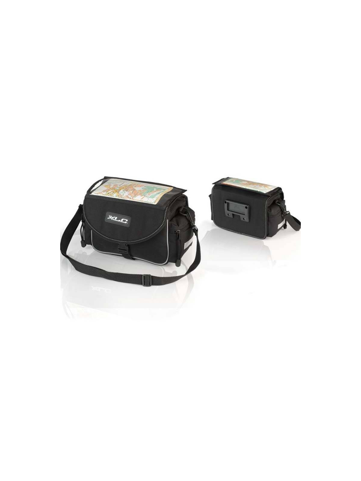 BOLSA DE MANILLAR CON PORTAMAPA 29x14x28 cm NEGRA-ANTRACITA 7 LITROS  XLC BA-S65  -SIN ADAPTADOR-