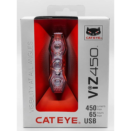 Luz trasera Cateye ViZ450 USB-C 450 lúmenes potente