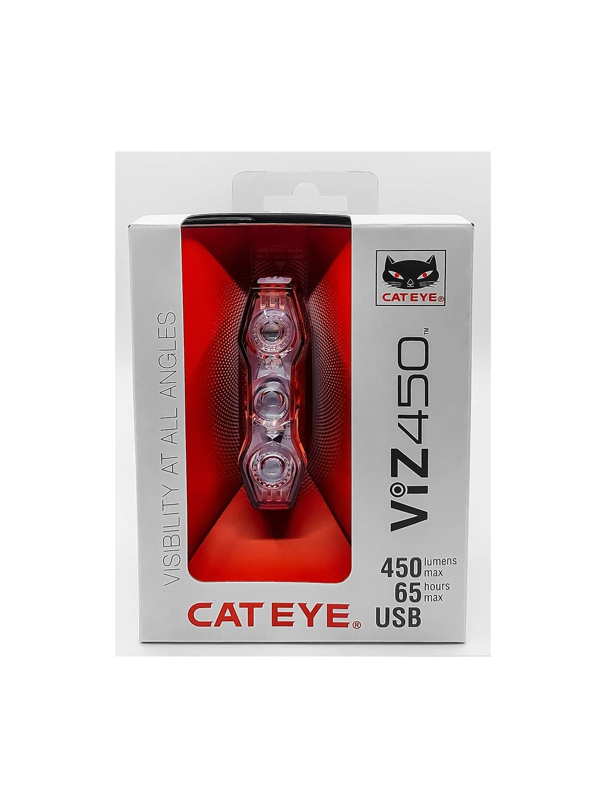 Luz trasera Cateye ViZ450 USB-C 450 lúmenes potente