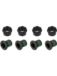 KIT TORNILLOS PLATO SRAM 4 BRAZOS 104 BCD LARGOS E-MTB ACERO NEGRO