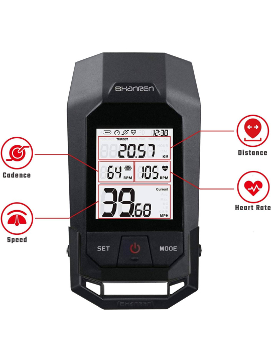 Raptor II SR-BLC10-A | Ciclocomputador Inalámbrico con Luz LED Integrada - Precisión y Eficiencia en Ciclismo