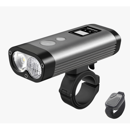 RAVEMEN PR1600 | Luz Delantera LED de 1600 Lúmenes con Control Remoto Inalámbrico - Iluminación Profesional para Ciclismo