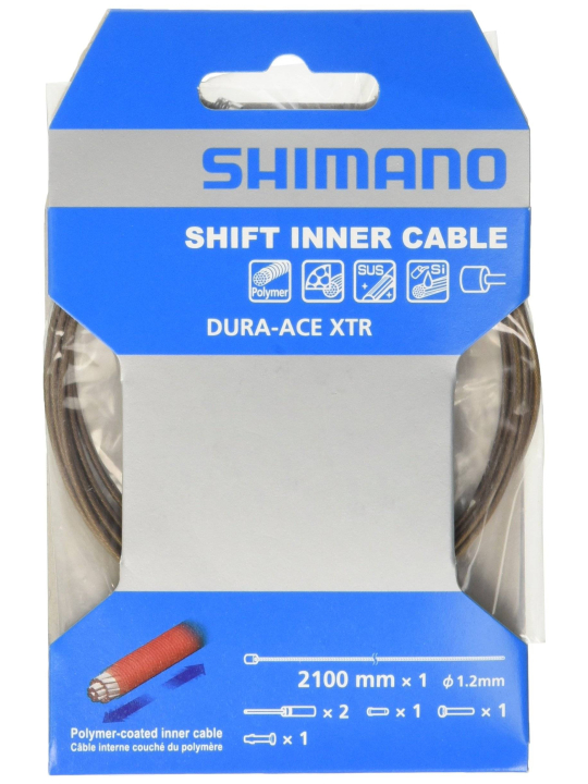 CABLE CAMBIO SHIMANO REVESTIMIENTO POLIMERO 1,2 mm x 2100 mm