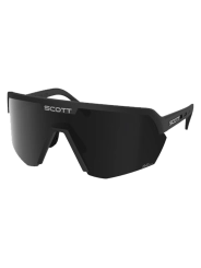 Gafas de sol Scott Sport Shield con lente cilíndrica extragrande y montura negra.